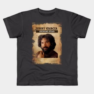 vintage Old Paper 80s Style Jerry Garcia Kids T-Shirt